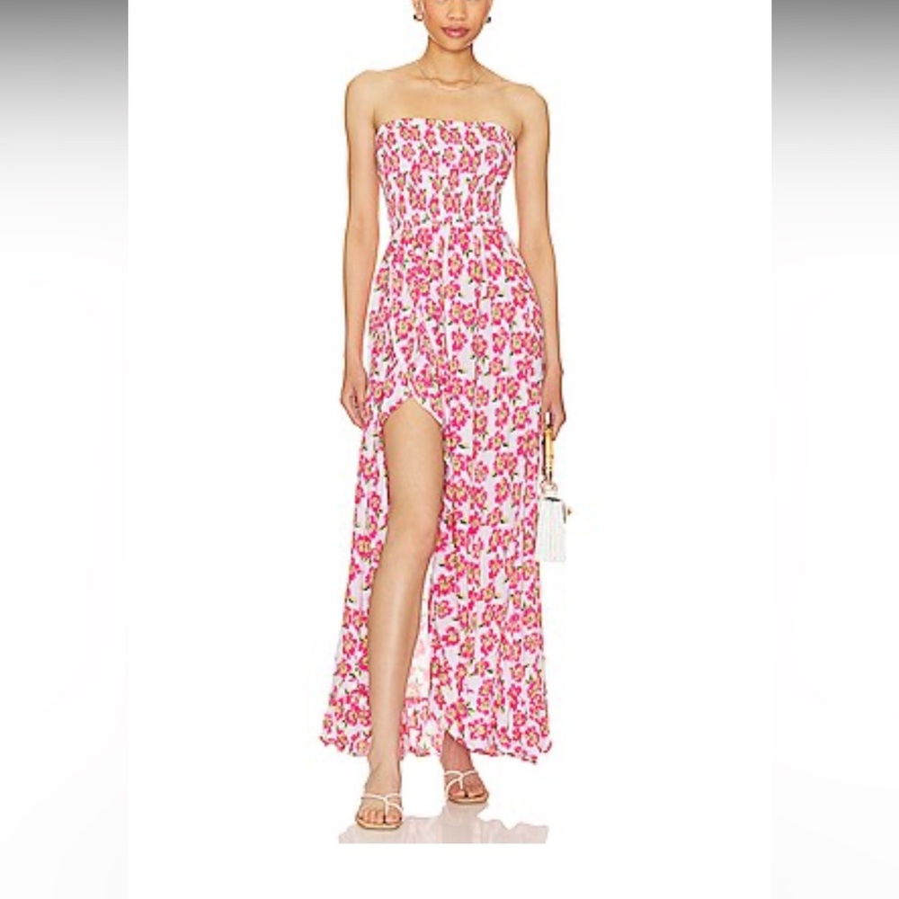 Floral Strapless Maxi Dress